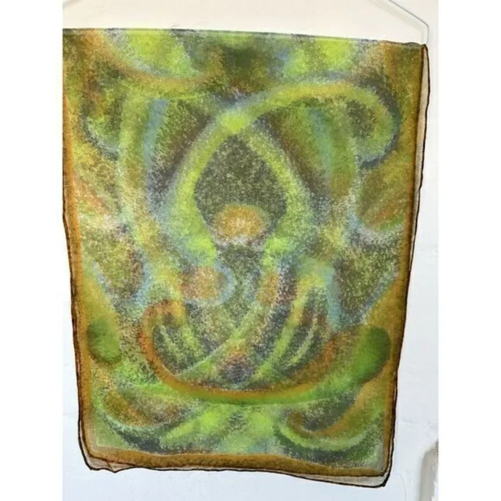 Vintage 60's‎ 70's Multi Color Orange Green Black 16x42